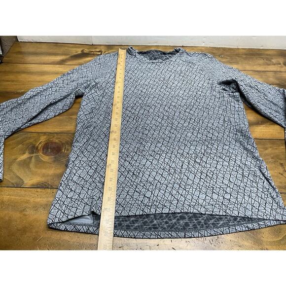 Lululemon Men's Large Grey Crackle Print Long Sleeve Surge Warm Crew Pullover - Picture 7 of 12